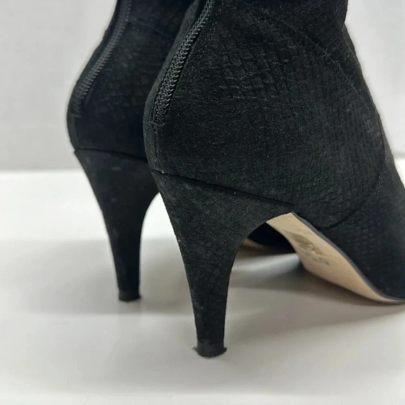 Free People Willa Leather Ankle Witchcore Booties Boots Snake Embossed Black 36 - Picture 7 of 11